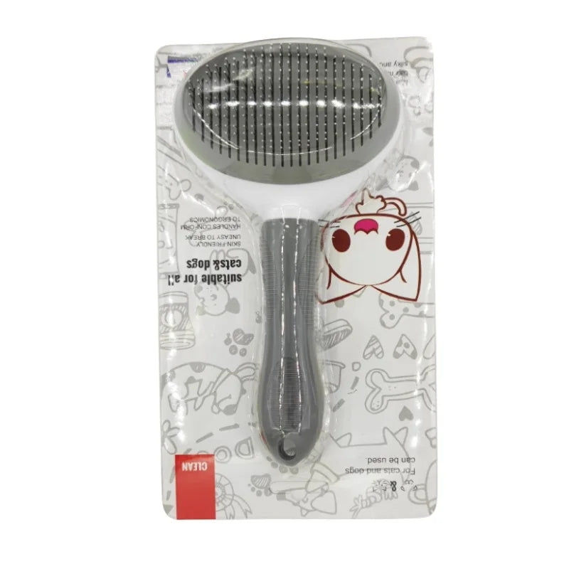 Self-Cleaning Pet Hair Removal Comb for Cats and Dogs - Professional Slicker Brush and Grooming Tool