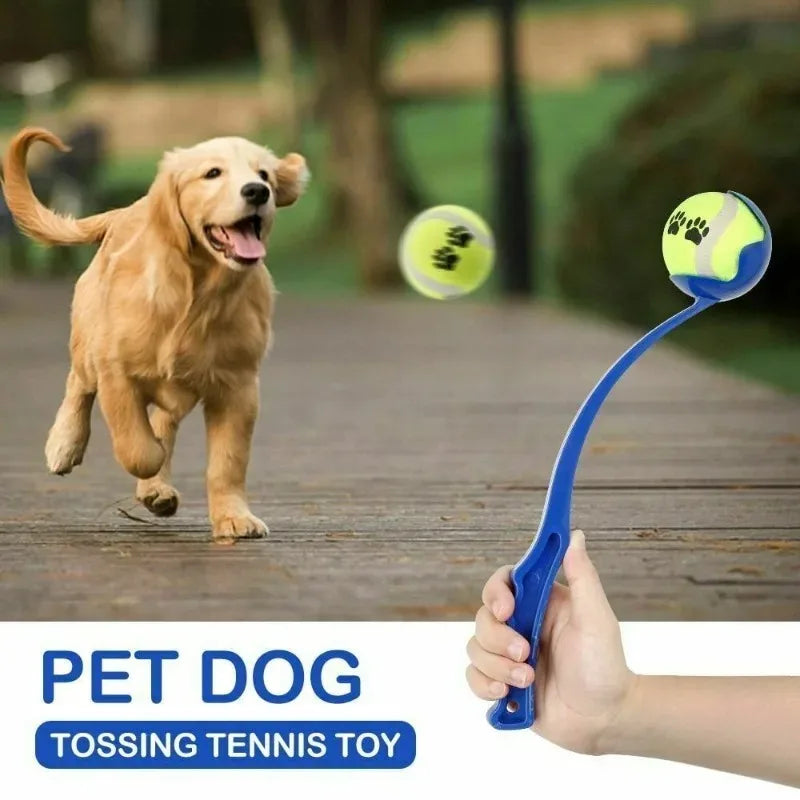 Pet Tennis Launcher and Throwing Stick for Dogs - Outdoor Training Toys and Supplies