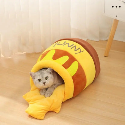 Honey Pot Design Cat and Dog House - Plush Washable Pet Bed for Indoor Use, 1 Count