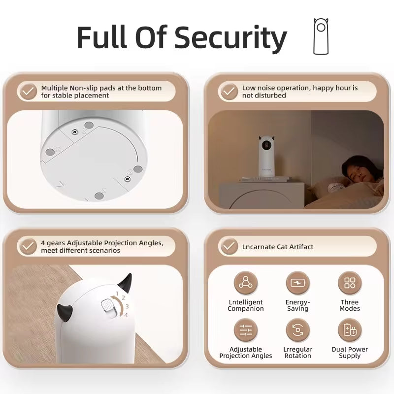 Interactive Smart LED Laser Cat Toy - Automatic Handheld Electronic Pet Device for Indoor Use