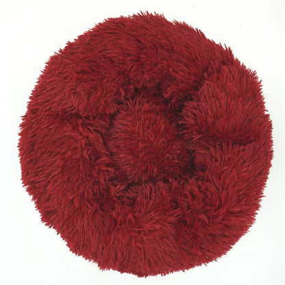Luxury Plush Round Pet Bed for Dogs and Cats - Calming Donut Design for All Sizes