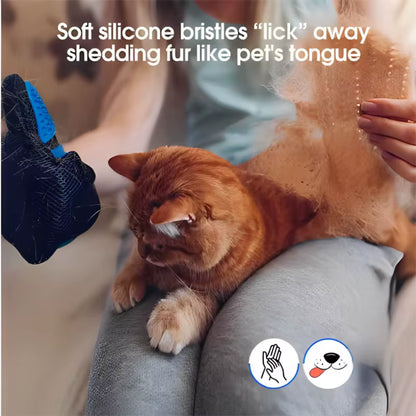 Pet Grooming Glove for Dogs and Cats - Deshedding Hair Remover and Massage Brush for Effective Cleaning and Care