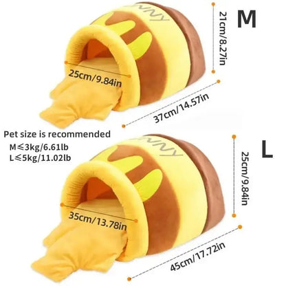 Honey Pot Design Cat and Dog House - Plush Washable Pet Bed for Indoor Use, 1 Count
