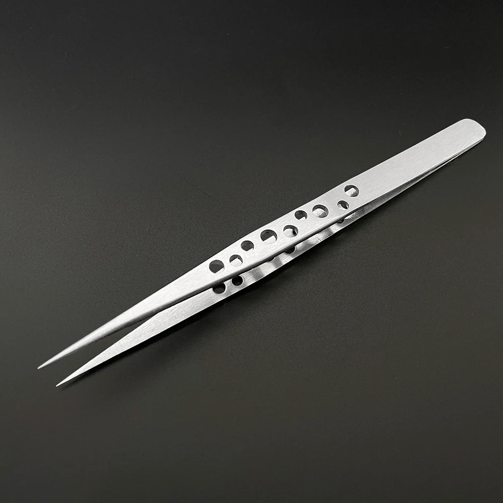 Precision Stainless Steel Anti-Static Curved and Straight Tip Tweezers Set for Electronics and Phone Repair