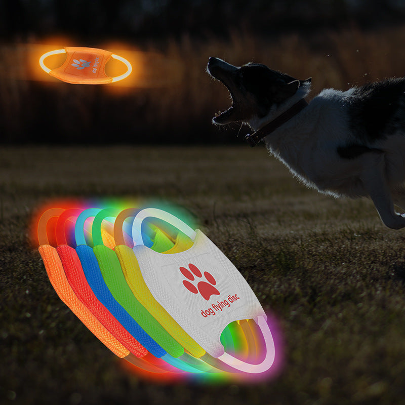 LED Illuminated Dog Flying Discs - Engaging Training Toy for Pets