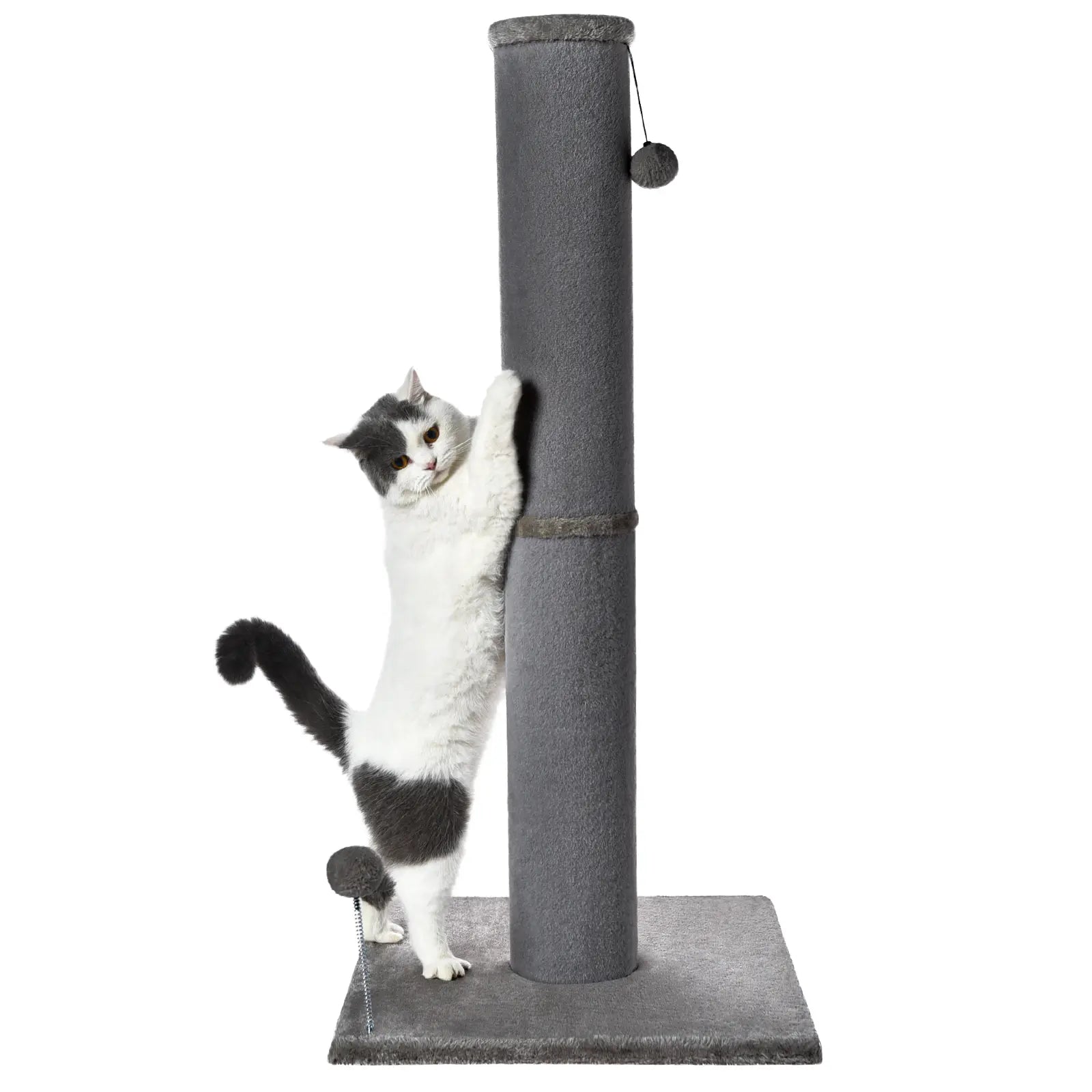 Made4Pets Freestanding Sisal Scratching Post for Indoor Cats - 41.73" Height, Sturdy Base, Replaceable Spring Toy, Space-Saving Design, Promotes Healthy Nail Maintenance