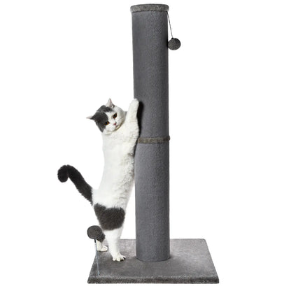 Made4Pets Freestanding Sisal Scratching Post for Indoor Cats - 41.73" Height, Sturdy Base, Replaceable Spring Toy, Space-Saving Design, Promotes Healthy Nail Maintenance