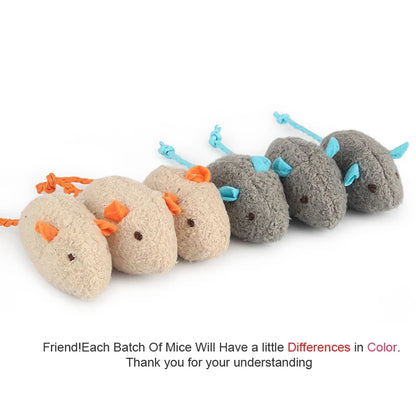 Set of 6 Plush Catnip Mice Toys for Cats and Kittens