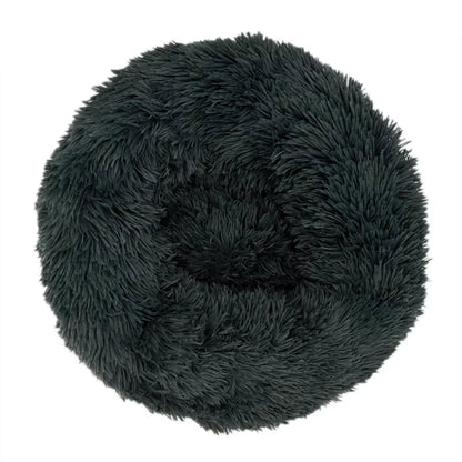 Luxury Plush Round Pet Bed for Dogs and Cats - Calming Donut Design for All Sizes