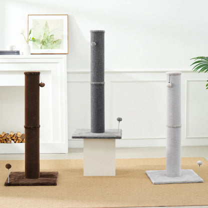 Made4Pets Freestanding Sisal Scratching Post for Indoor Cats - 41.73" Height, Sturdy Base, Replaceable Spring Toy, Space-Saving Design, Promotes Healthy Nail Maintenance