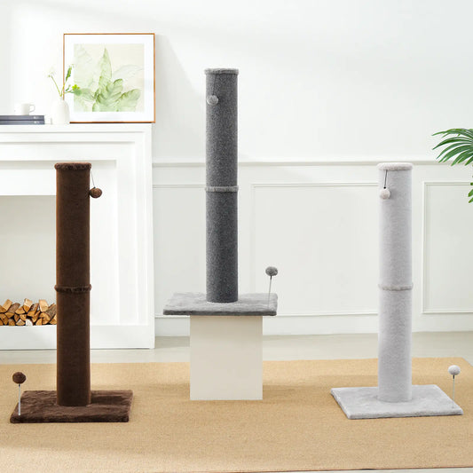 Made4Pets Freestanding Sisal Scratching Post for Indoor Cats - 41.73" Height, Sturdy Base, Replaceable Spring Toy, Space-Saving Design, Promotes Healthy Nail Maintenance