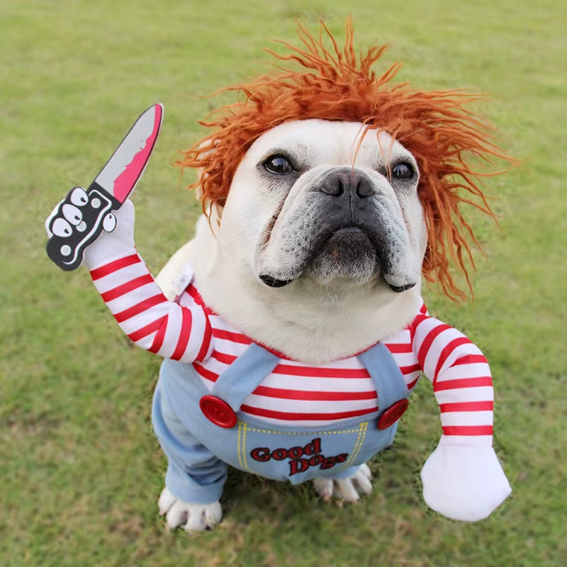 Halloween Dog Costumes - Adjustable Cosplay Outfits for Medium to Large Dogs, Including Bulldogs and Pugs