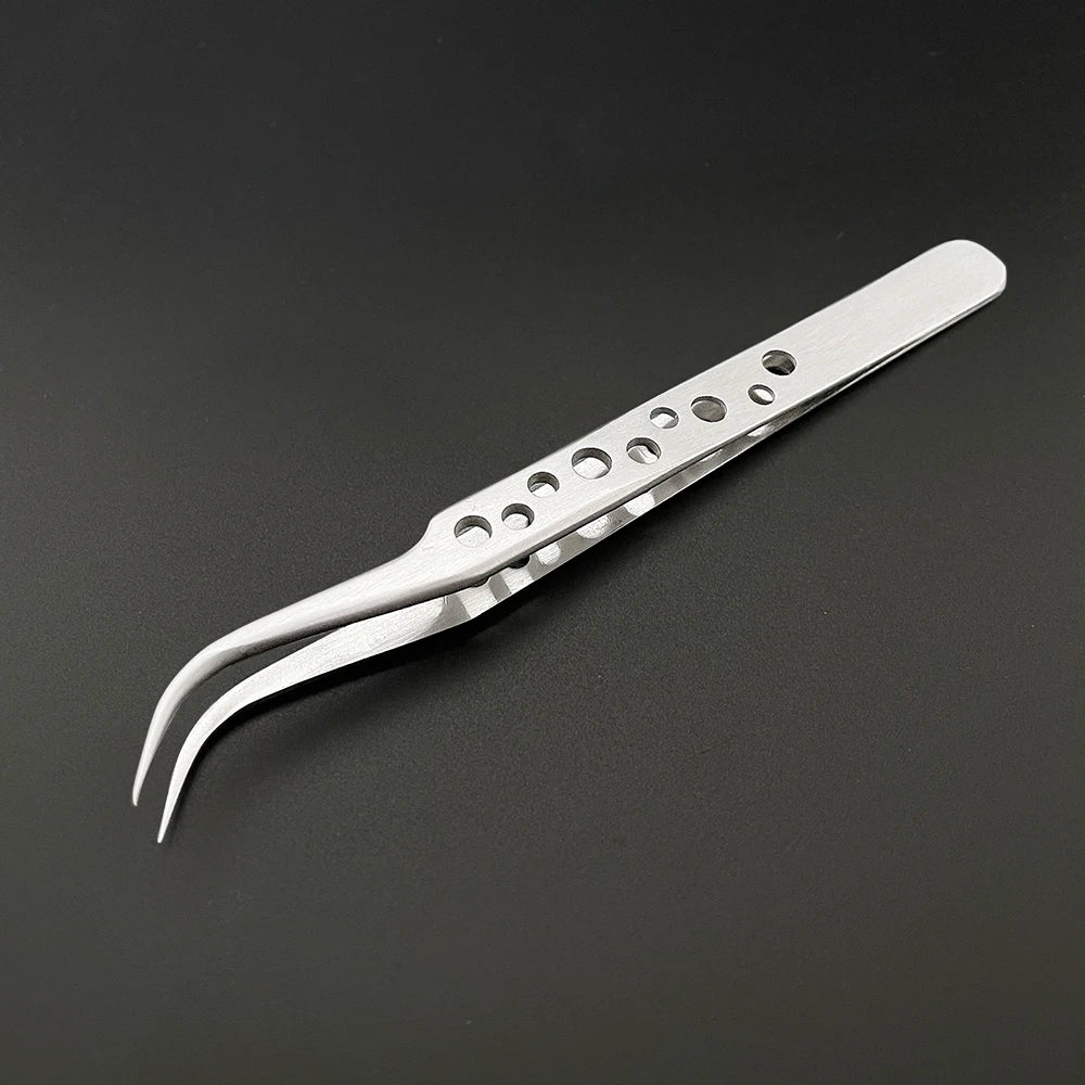 Precision Stainless Steel Anti-Static Curved and Straight Tip Tweezers Set for Electronics and Phone Repair