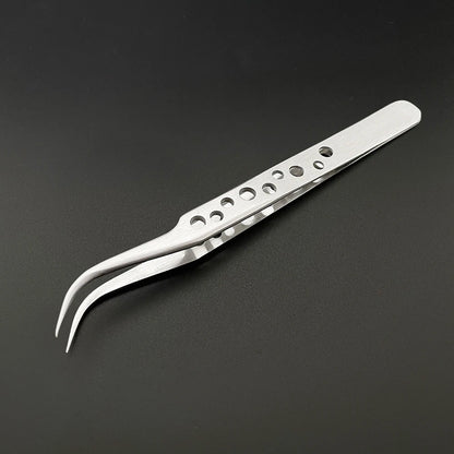 Precision Stainless Steel Anti-Static Curved and Straight Tip Tweezers Set for Electronics and Phone Repair