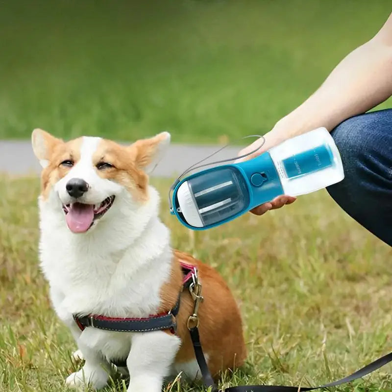 Portable 3-in-1 Dog Water Cup with Food Compartment and Waste Bag Dispenser - Multi-Functional Pet Supplies
