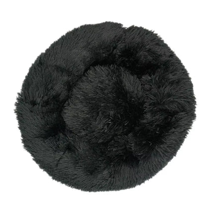 Luxury Plush Round Pet Bed for Dogs and Cats - Calming Donut Design for All Sizes