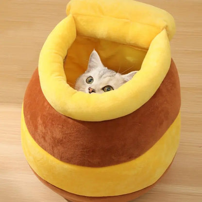 Honey Pot Design Cat and Dog House - Plush Washable Pet Bed for Indoor Use, 1 Count