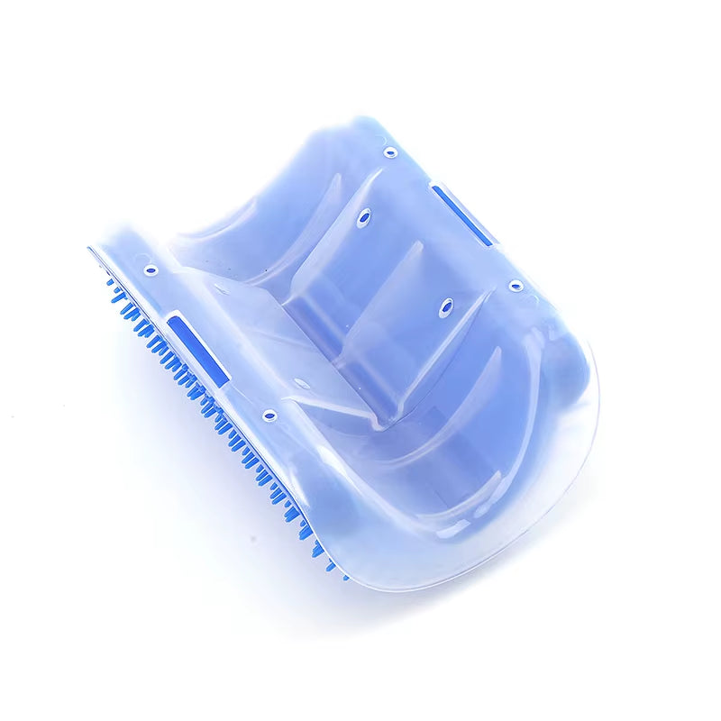 Corner Cat Grooming Brush and Scratch Toy with Arch Massager and Plastic Bristles