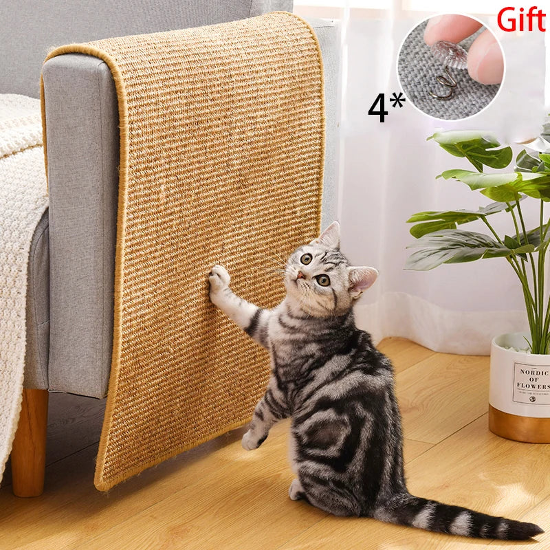 Sisal Cat Scratching Mat - Furniture Protector for Cats and Kittens