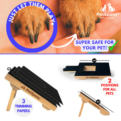 Petspany Bamboo Dog Nail Scratch Board with Treat Box - 14.55 x 10.39 Inch Stress-Free Nail Care Solution