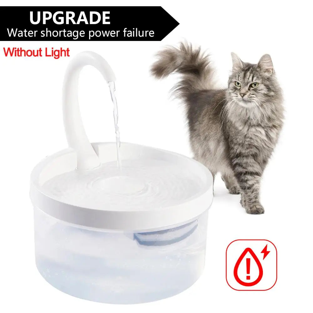 2L LED Blue Light USB-Powered Automatic Pet Water Fountain with Filtration System for Cats and Dogs