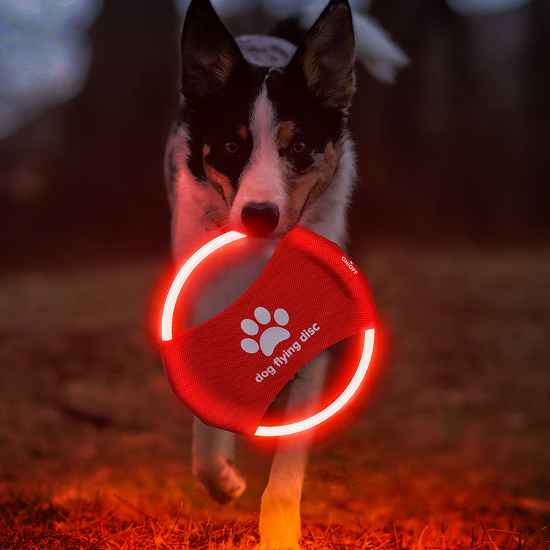 LED Illuminated Dog Flying Discs - Engaging Training Toy for Pets