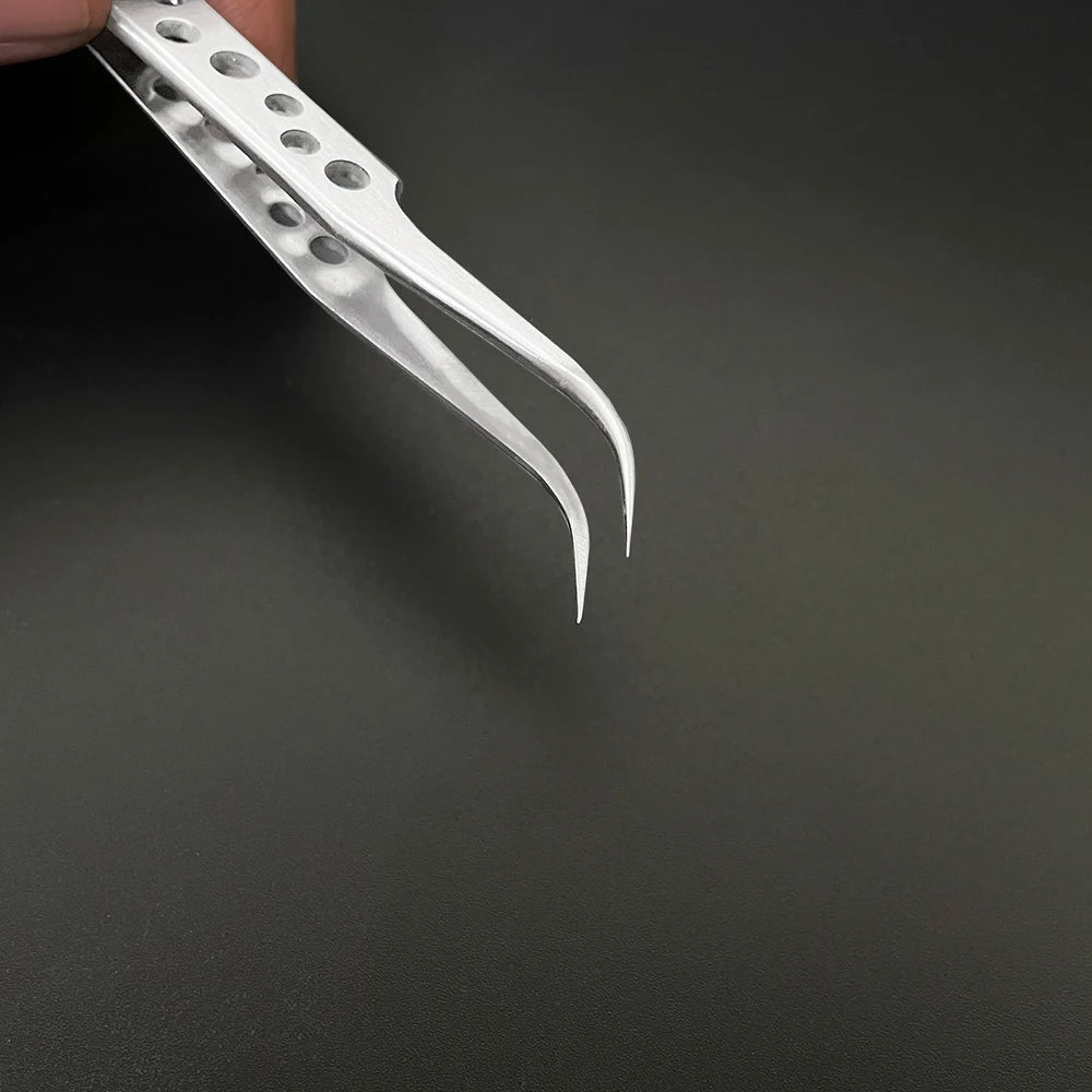 Precision Stainless Steel Anti-Static Curved and Straight Tip Tweezers Set for Electronics and Phone Repair