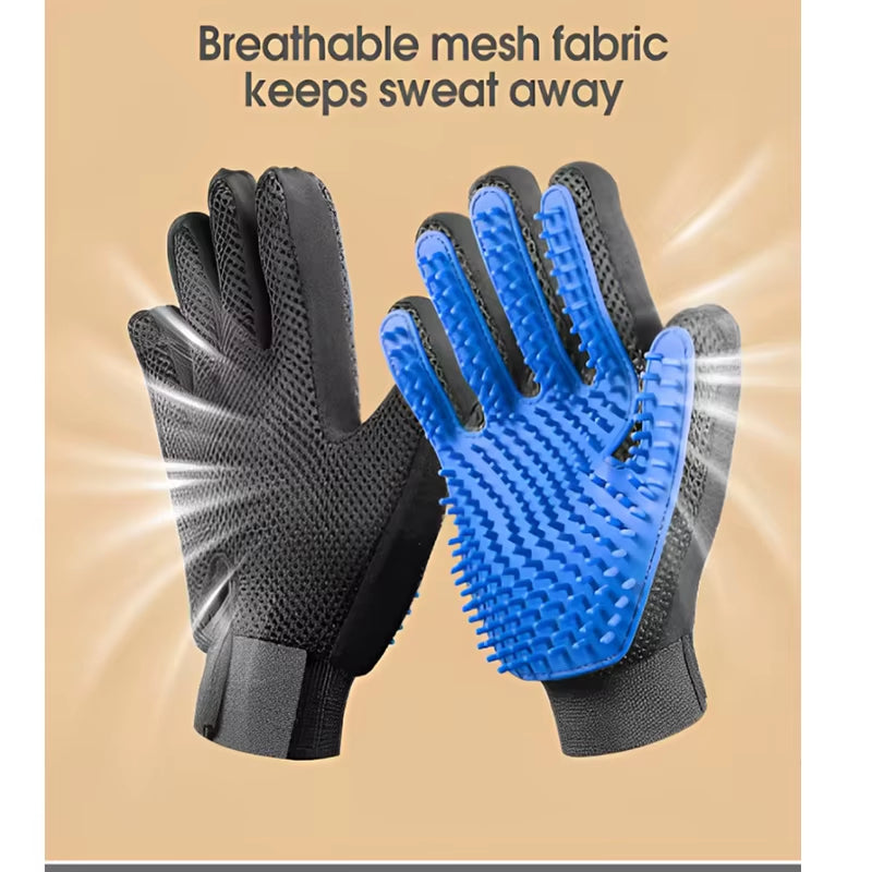 Pet Grooming Glove for Dogs and Cats - Deshedding Hair Remover and Massage Brush for Effective Cleaning and Care