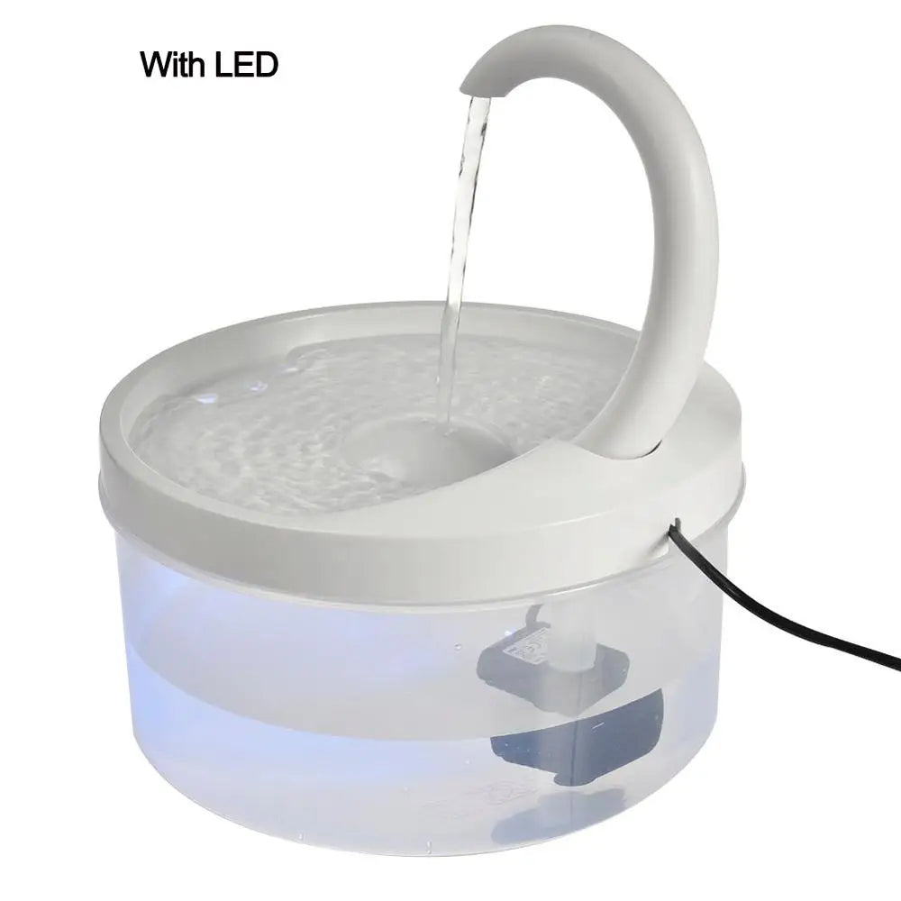 2L LED Blue Light USB-Powered Automatic Pet Water Fountain with Filtration System for Cats and Dogs