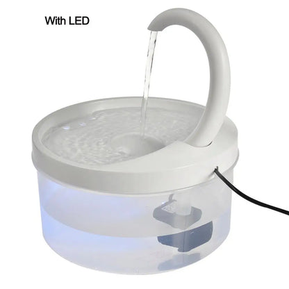 2L LED Blue Light USB-Powered Automatic Pet Water Fountain with Filtration System for Cats and Dogs
