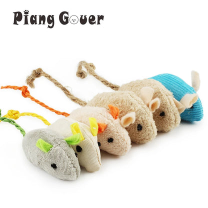 Set of 6 Plush Catnip Mice Toys for Cats and Kittens