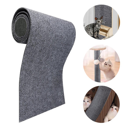Self-Adhesive Carpet Cat Scratch Board for Wall Protection and Sofa Defense - Trimmable Pet Product for Paw Maintenance
