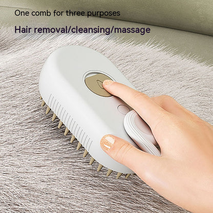 3-in-1 Electric Pet Grooming Brush with Steam Spray for Cats and Dogs - Hair Removal and Massage Comb
