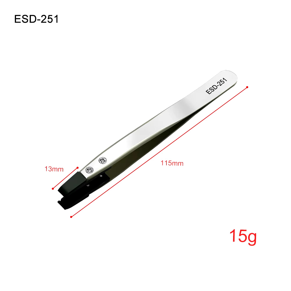 Precision Stainless Steel Anti-Static Curved and Straight Tip Tweezers Set for Electronics and Phone Repair