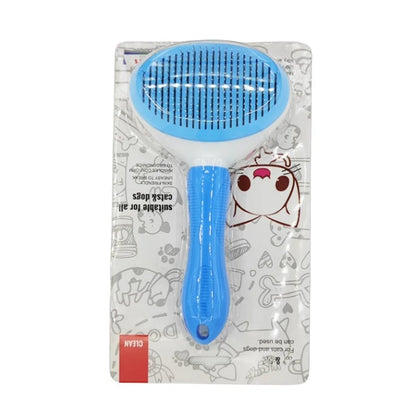 Self-Cleaning Pet Hair Removal Comb for Cats and Dogs - Professional Slicker Brush and Grooming Tool