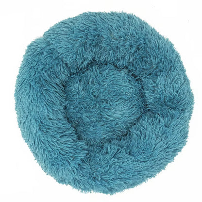 Luxury Plush Round Pet Bed for Dogs and Cats - Calming Donut Design for All Sizes