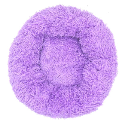 Luxury Plush Round Pet Bed for Dogs and Cats - Calming Donut Design for All Sizes