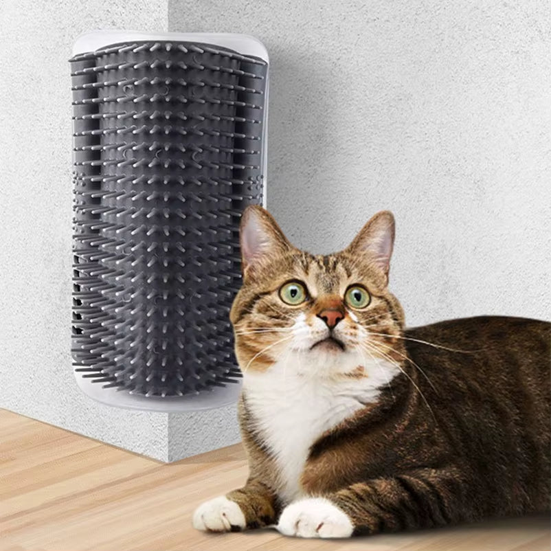 Cat Corner Scrubber Massager and Scratching Brush - Pet Grooming Supplies