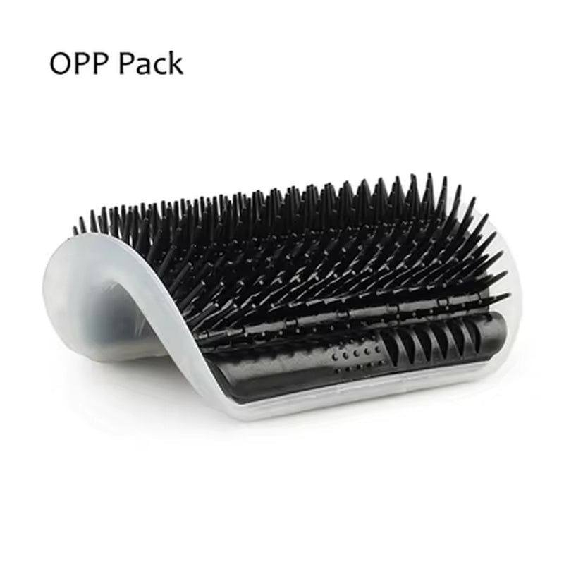 Corner Cat Grooming Brush and Scratch Toy with Arch Massager and Plastic Bristles