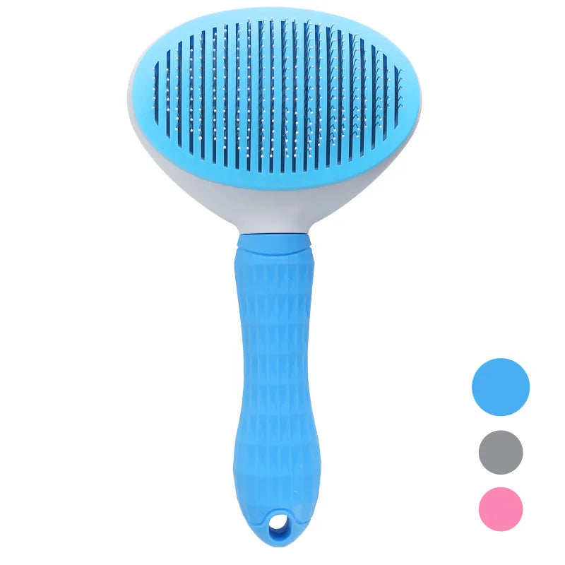 Self-Cleaning Pet Hair Removal Comb for Cats and Dogs - Professional Slicker Brush and Grooming Tool