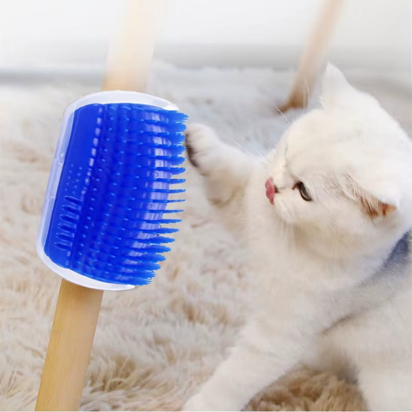 Cat Corner Scrubber Massager and Scratching Brush - Pet Grooming Supplies