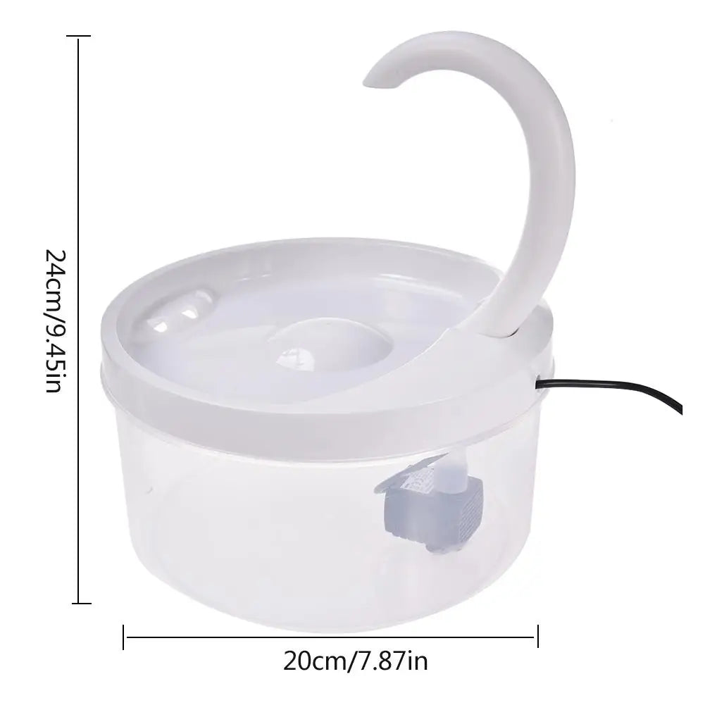 2L LED Blue Light USB-Powered Automatic Pet Water Fountain with Filtration System for Cats and Dogs