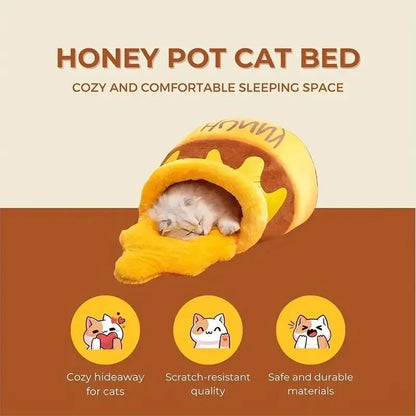 Honey Pot Design Cat and Dog House - Plush Washable Pet Bed for Indoor Use, 1 Count