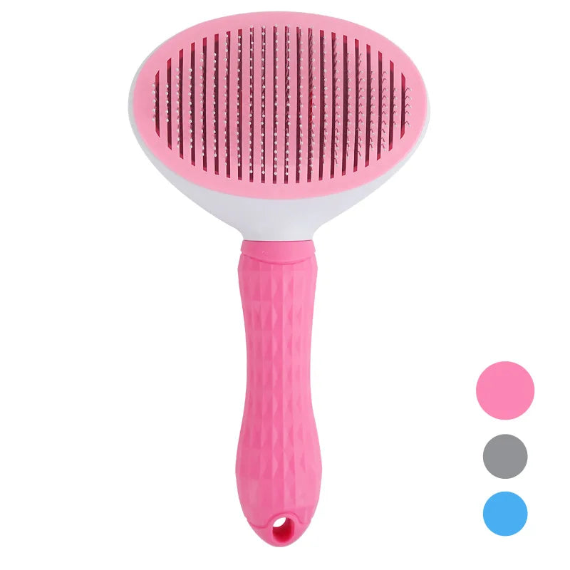 Self-Cleaning Pet Hair Removal Comb for Cats and Dogs - Professional Slicker Brush and Grooming Tool