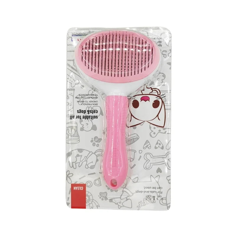 Self-Cleaning Pet Hair Removal Comb for Cats and Dogs - Professional Slicker Brush and Grooming Tool