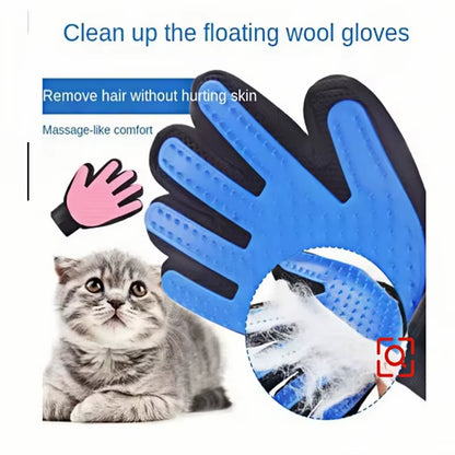 Pet Grooming Glove for Dogs and Cats - Deshedding Hair Remover and Massage Brush for Effective Cleaning and Care