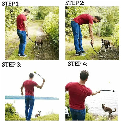 Pet Tennis Launcher and Throwing Stick for Dogs - Outdoor Training Toys and Supplies