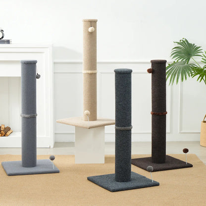Made4Pets Freestanding Sisal Scratching Post for Indoor Cats - 41.73" Height, Sturdy Base, Replaceable Spring Toy, Space-Saving Design, Promotes Healthy Nail Maintenance