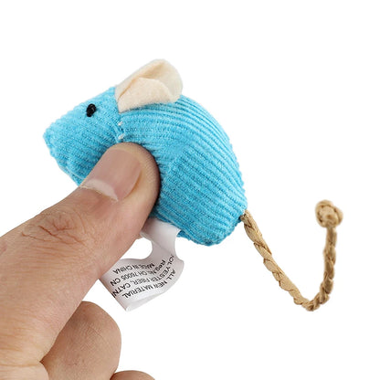 Set of 6 Plush Catnip Mice Toys for Cats and Kittens