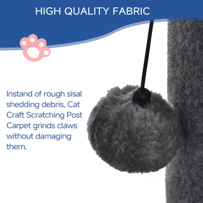 Made4Pets Freestanding Sisal Scratching Post for Indoor Cats - 41.73" Height, Sturdy Base, Replaceable Spring Toy, Space-Saving Design, Promotes Healthy Nail Maintenance